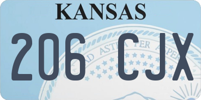 KS license plate 206CJX