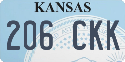 KS license plate 206CKK
