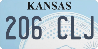 KS license plate 206CLJ