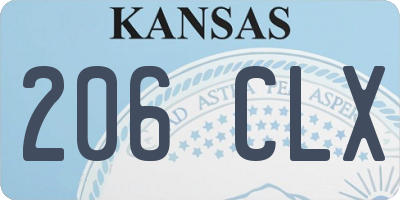 KS license plate 206CLX