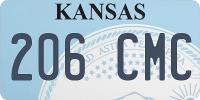 KS license plate 206CMC
