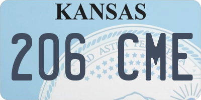 KS license plate 206CME