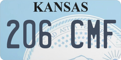 KS license plate 206CMF