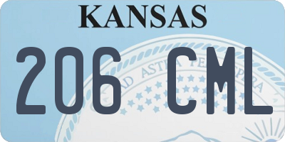 KS license plate 206CML