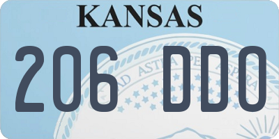 KS license plate 206DDO