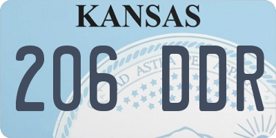 KS license plate 206DDR