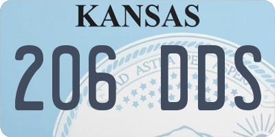 KS license plate 206DDS