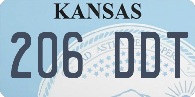 KS license plate 206DDT