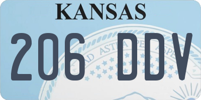 KS license plate 206DDV
