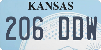 KS license plate 206DDW