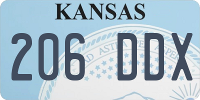 KS license plate 206DDX