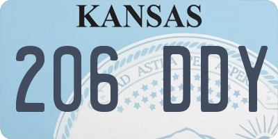 KS license plate 206DDY
