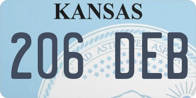KS license plate 206DEB