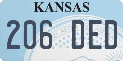 KS license plate 206DED