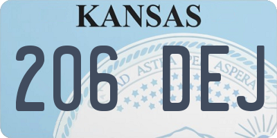 KS license plate 206DEJ