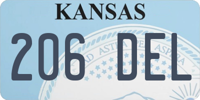 KS license plate 206DEL