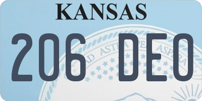 KS license plate 206DEO