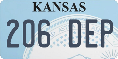 KS license plate 206DEP