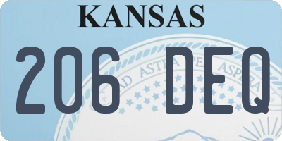 KS license plate 206DEQ