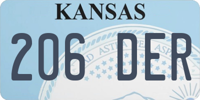 KS license plate 206DER