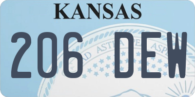 KS license plate 206DEW