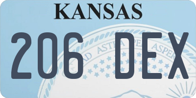 KS license plate 206DEX