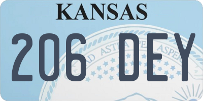 KS license plate 206DEY