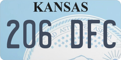 KS license plate 206DFC