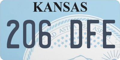KS license plate 206DFE
