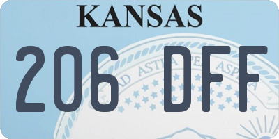 KS license plate 206DFF