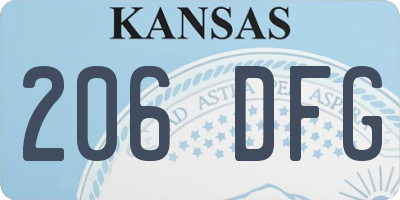 KS license plate 206DFG