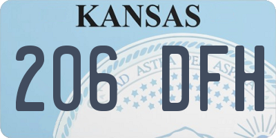 KS license plate 206DFH