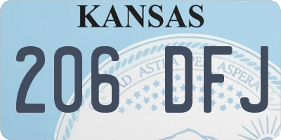 KS license plate 206DFJ