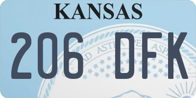 KS license plate 206DFK