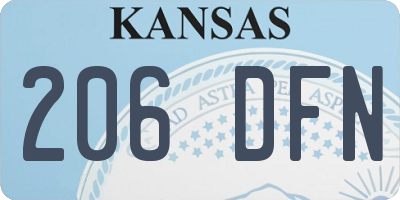 KS license plate 206DFN