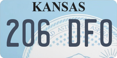 KS license plate 206DFO