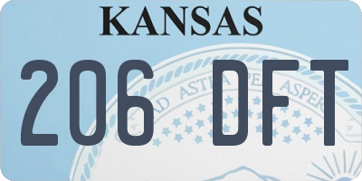 KS license plate 206DFT
