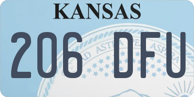 KS license plate 206DFU