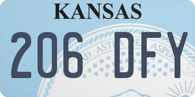 KS license plate 206DFY