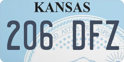 KS license plate 206DFZ
