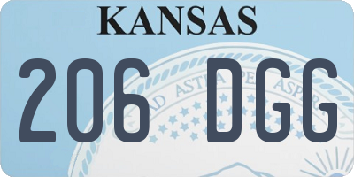 KS license plate 206DGG