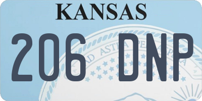 KS license plate 206DNP