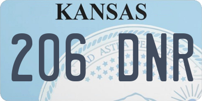 KS license plate 206DNR