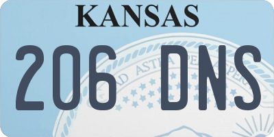 KS license plate 206DNS