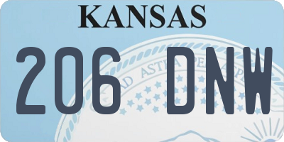 KS license plate 206DNW