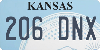 KS license plate 206DNX