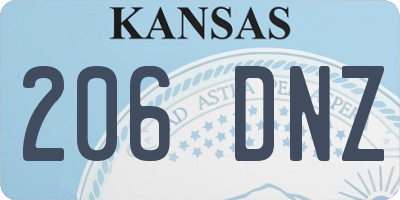 KS license plate 206DNZ