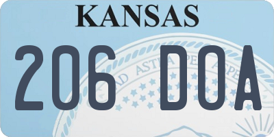 KS license plate 206DOA