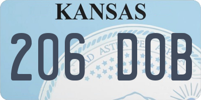 KS license plate 206DOB