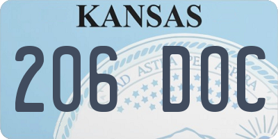 KS license plate 206DOC